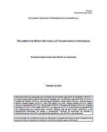 Documento de Marco Sectorial de Transparencia e Integridad
